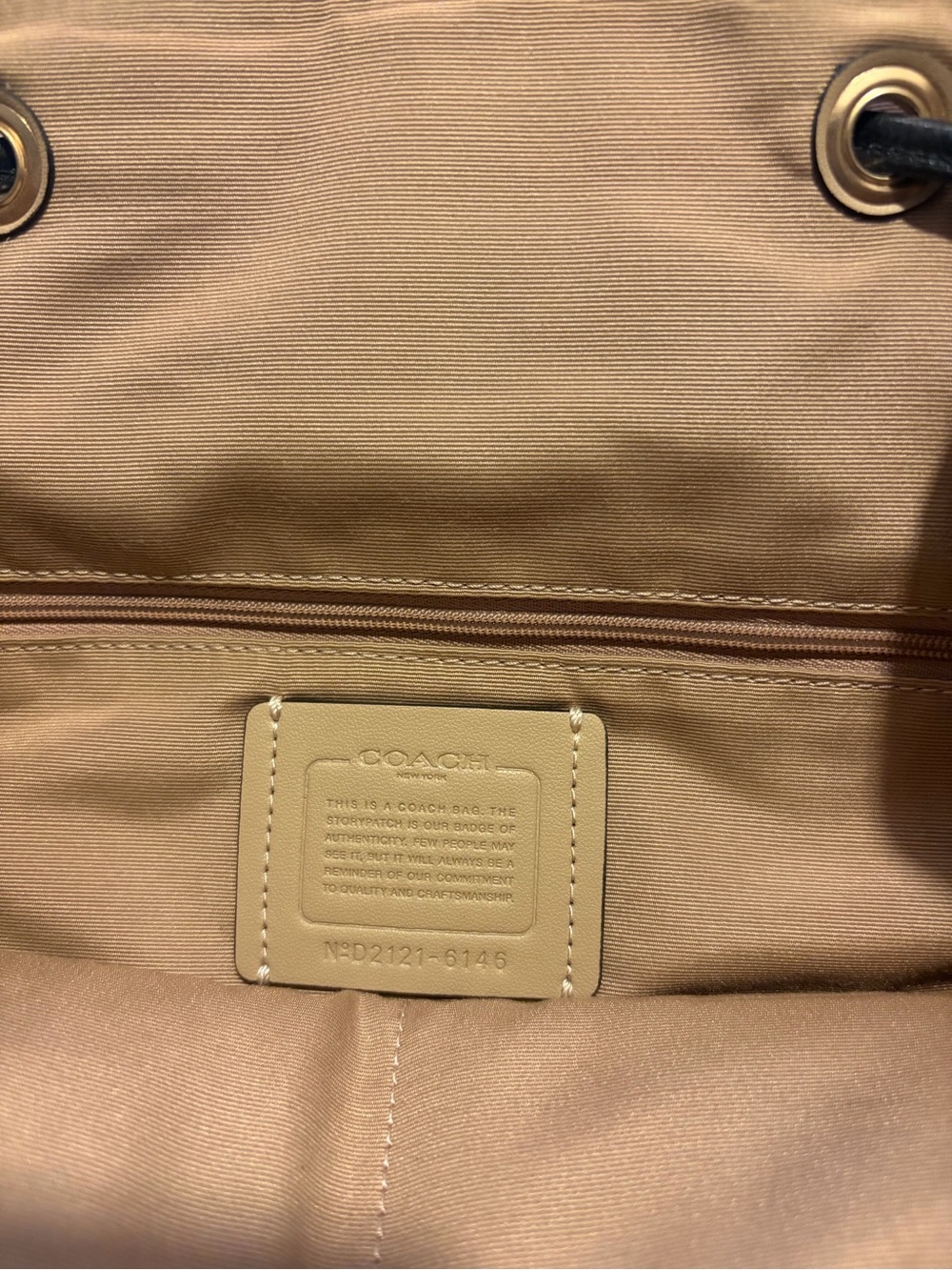 Coach Pennie Women's Backpack in Tan, Black and Cream - Picture 5 of 6